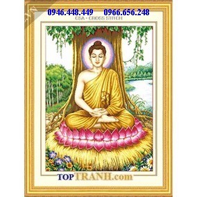 Tranh gắn đá phật thích ca